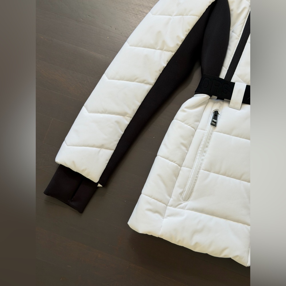 Michael Kors Women's Hooded Belted Quilted Insulated Puffer Jacket White Size S - Picture 3 of 11